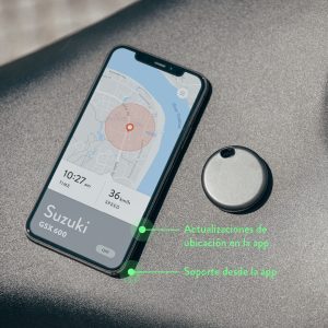 Pantalla del teléfono con app Monimoto