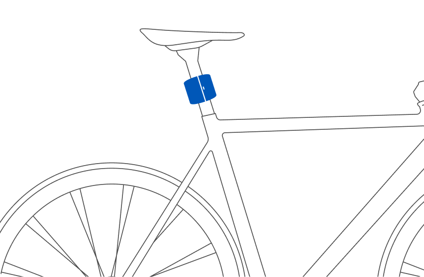 Cycloop on bike frame under seat