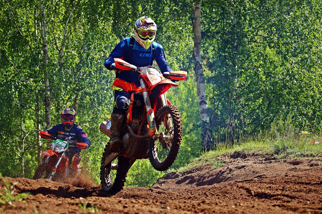 Dirt bike on the track