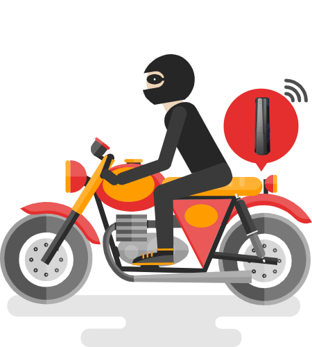 Monimoto is alerted when the motorcycle moves