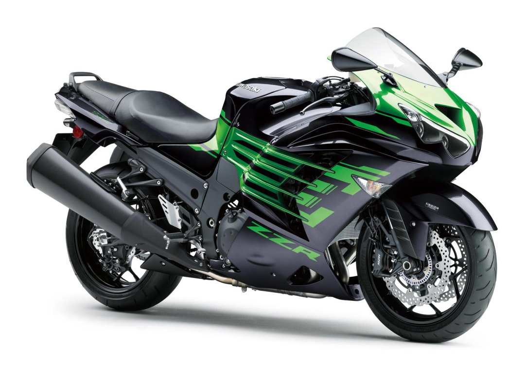 Kawasaki ZZR 1400 2020 de couleur verte et noire - moto 1000cc