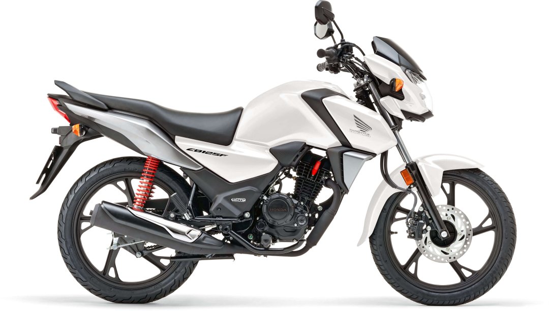 Moto 125 Honda CB125F de couleur blanche