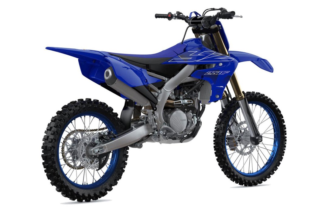 Moto cross Yamaha YZ250F 2022 de couleur bleue