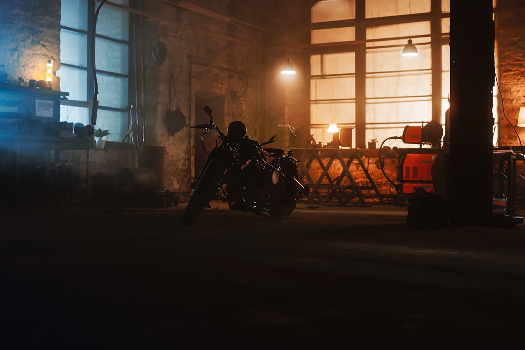 Motorcycle maintenance garage