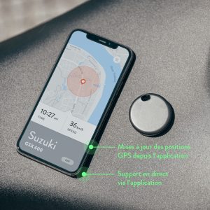 Écran du téléphone avec l’application Monimoto Écran du téléphone avec l'application Monimoto
