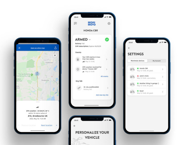 Monimoto app for van tracking