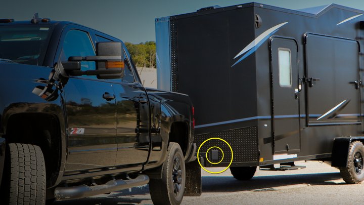 Trailer with GPS tracker installed